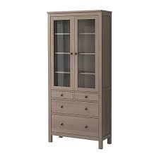 Hemnes Glass Door Cabinet Gray Brown