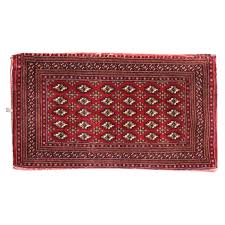 handmade rug red wool turkmen poshti