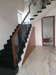 Staircase Wooden Glass Railing For
