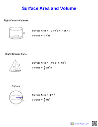 Geometry Worksheets Surface Area Volume Worksheets