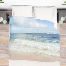 pastel blue white sea duvet cover