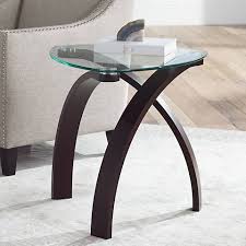 espresso and glass modern end table