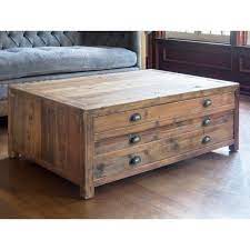 Old Pine Map Drawer Coffee Table