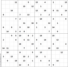Each puzzle consists of a 12x12 or 16x16 grid containing given clues in various places. Sudoku 16x16