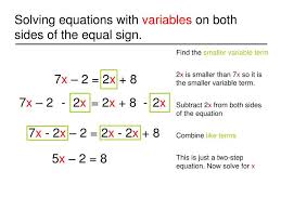 Ppt Solving Equations With Variables
