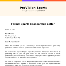 sports sponsorship letter templates