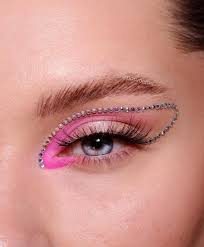 pink eyeshadow rhinestone graphic liner