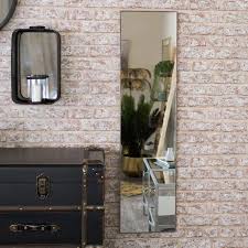 full length wall mirror with dark wood