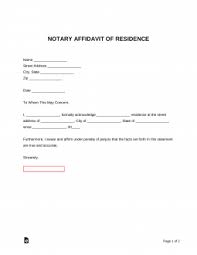 free notary proof of residency letter