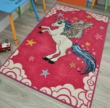 kids unicorn playmat carpet pink