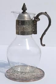 Vintage Silver Plate Glass Bottle