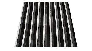 stripes cowhide rug black white and