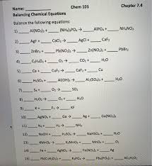 Chem 101 Balancing Chemical