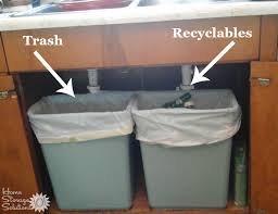 home recycling bin and containers