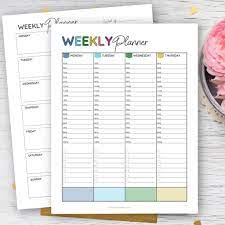 free printable weekly planner templates