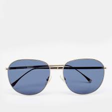 Fendi Gold Tone/ Blue FF 0379/G/S Aviator Sunglasses