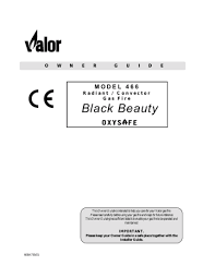Valor Black Beauty 466 Owner S Manual