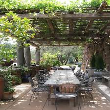 Outdoor Dining Under A Pergola On A Deck