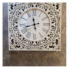 Large Wall Clock Carved Wood Og