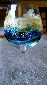 Hand Painted Glassware Painted Wine Glass
