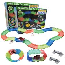 Details About Magic Twister Tracks Glow In The Dark Light Up Race Tracks Bends Glows 2pc Set