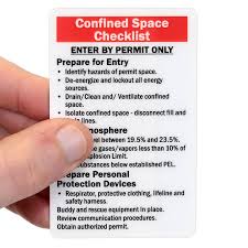 Confined Space Trained Wallet Card Signs Sku Bd 0401 Sl