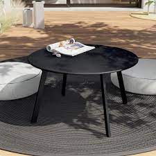 Black Round Steel Outdoor Coffee Table