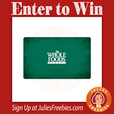 here is an offer where you can enter to win a 75 whole foods gift card entry for this one ends tonight