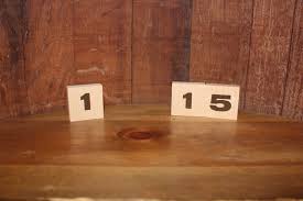 2x2 Wood Block Table Numbers Vintique