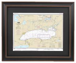 Poster Size Framed Nautical Chart Lake Ontario