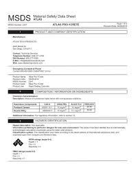 msds material safety data sheet
