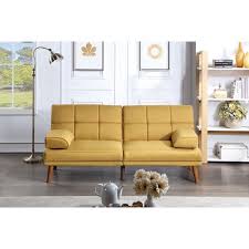 modern mustard polyester blend sofa