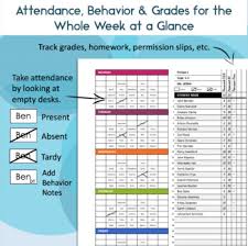 Classroom Seating Chart Attendance And Grade Sheet Template For Google Drive