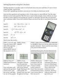 Solving Equations Using The Calculator