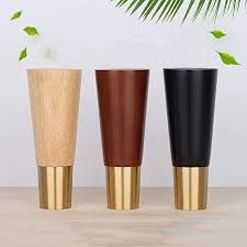 Furniture Legs Wood And Brushed Brass