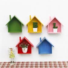 House Shaped Wooden Wall Shelf Babage