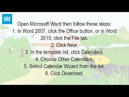 How Do You Make A Calendar In Word 2007 Youtube