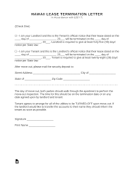 hawaii lease termination letter form