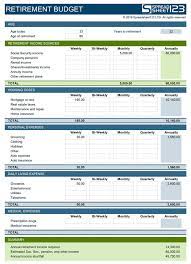 free retirement budget planner template