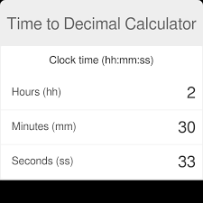 time to decimal calculator
