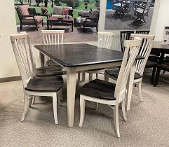 shaker two tone 42x60 dining table