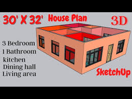 30 X 32 House Plan 3 Bedroom 1 Bathroom