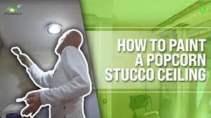 how to paint a popcorn stucco ceiling