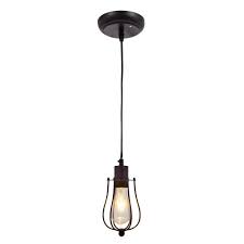 Sylvania Hudson 1 Light Antique Black Ceiling Factory Pendant With Edison Led Light Bulb Included 60053 The Home Depot