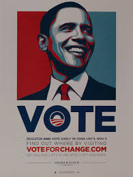 Dad, husband, former president, citizen. Vote For Change Barack Obama 2008 Campaign Poster David Pollack Vintage Posters