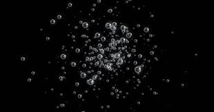 3d Animation Of Bubbles Moving And Floating On A Black Background
