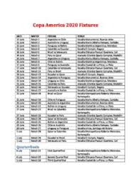 Copa america 2021 starts from june 12 in argentina. Copa America 2020 Schedule Sports Mirchi