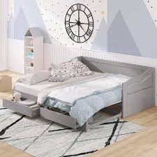 eer gray wooden daybed with trundle