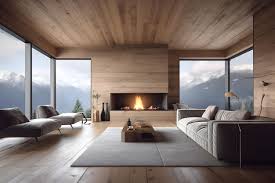 Modern Living Room With Fireplace And