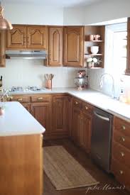 Maryland kitchen cabinet oak is a prominently grained hardwood with pattern variations from straight grain to arcs. Update Oak Or Wood Cabinets Without A Drop Of Paint Kylie M Interiors